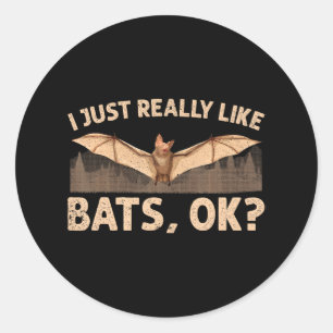 Niedliche Bat Nocturnal Animal Bat Lovers Runder Aufkleber