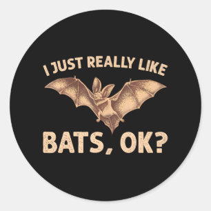Niedliche Bat Nocturnal Animal Bat Lovers Runder Aufkleber
