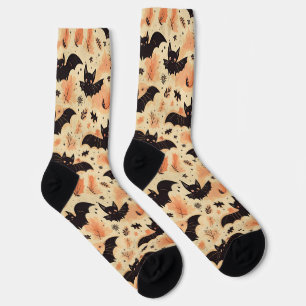 Niedliche Bat Retro Halloween Mustersocken Socken