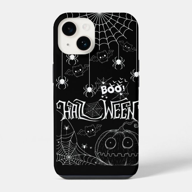 Niedliche Bats & Spooky Pumpkins iPhone Case Hülle (Rückseite)