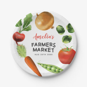 Niedliche Bauer Markt Geburtstagspartei Veggetable Pappteller