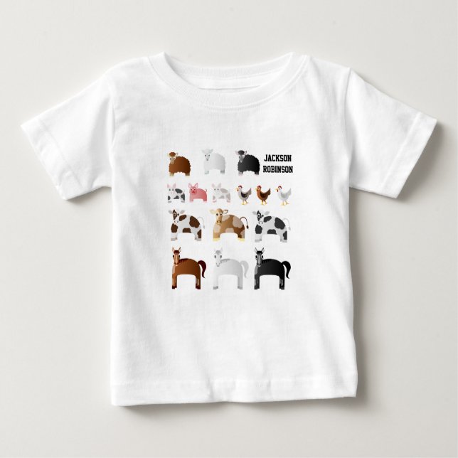 Niedliche Bauernhof-Yard-Tiere Baby T-shirt (Vorderseite)