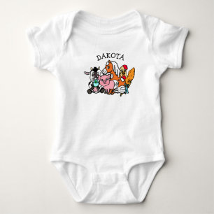 Niedliche Bauernhoftiere Personalisiert Baby Strampler