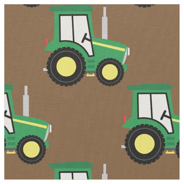 Niedliche Bauernkids Traktor Brown Stoff (Nahaufnahme)