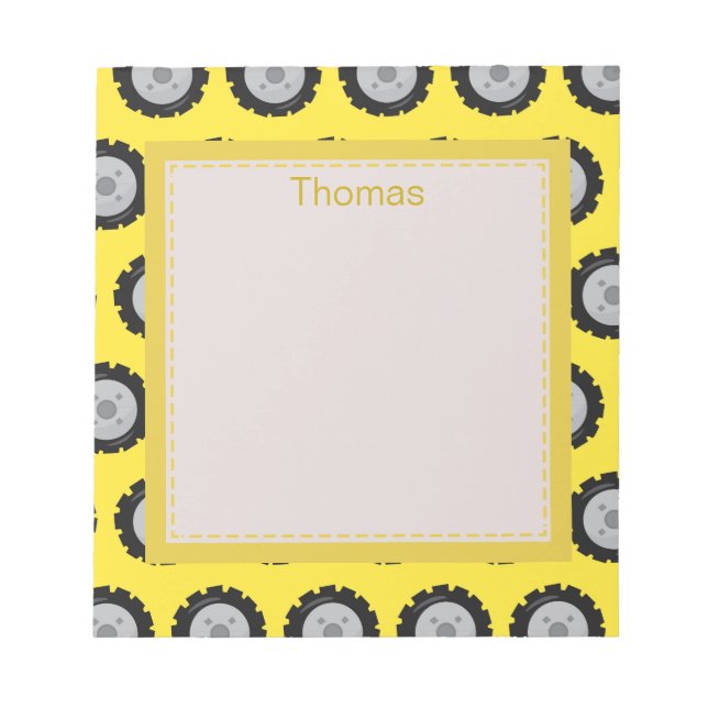 Niedliche Baugewerberäder Notizblock (Vorderseite)