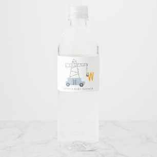 Niedliche Baukraniche Kinderdusche Wasserflaschenetikett