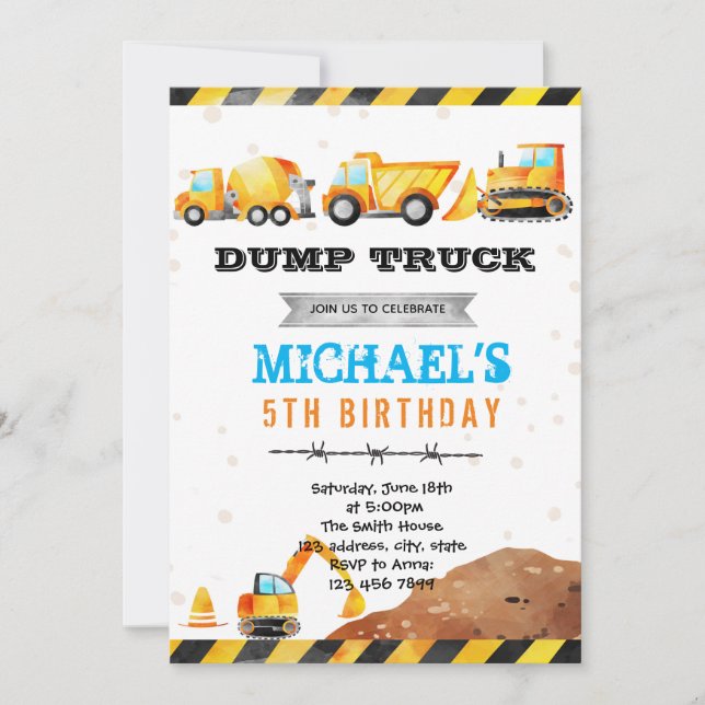 Niedliche Bauveranstaltung Einladung (Vorderseite)