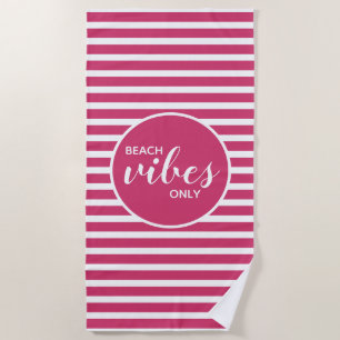 Niedliche Beach Vibes nur rosa, weiß gestrichen Mo Strandtuch