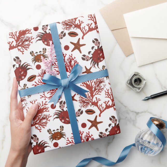 Niedliche Beachkrabben Muster Party Packung Geschenkpapier (Schenken)