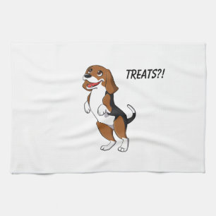 Niedliche Beagle-Hundewelpen-Leckerei-Yum Handtuch