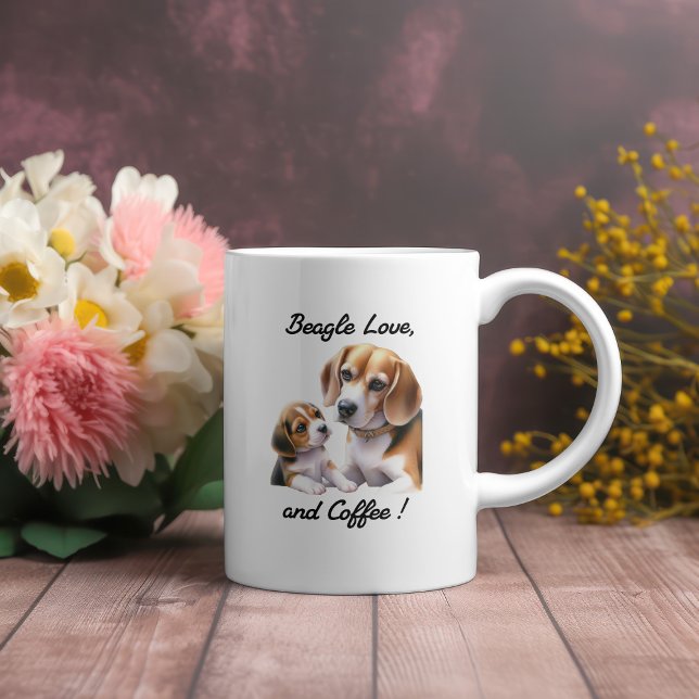 Niedliche Beagle-Liebe Kaffeetasse (Von Creator hochgeladen)