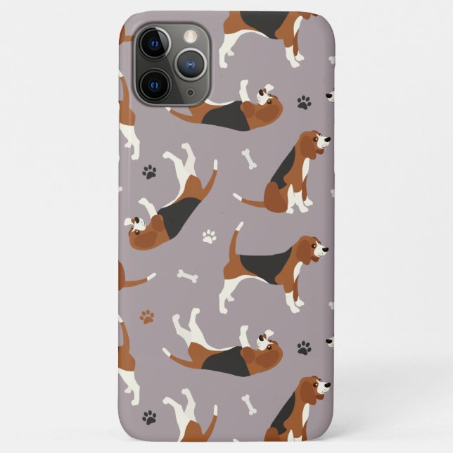 Niedliche Beagle Paws and Bones Gray Case-Mate iPh Case-Mate iPhone Hülle (Rückseite)