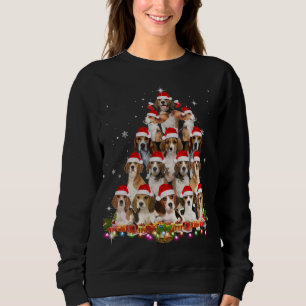 Niedliche Beagles Weihnachtsbaum Hund Weihnachten  Sweatshirt