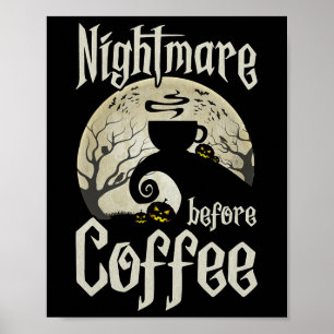 Niedliche Beängstigende Nacht vor dem Kaffeehaus T Poster