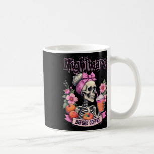 Niedliche Beängstigende Nacht vor Kaffeehaus Blume Kaffeetasse