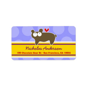 Niedliche Bear-Adressetiketten für Whimsical Carto Adressaufkleber