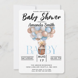 Niedliche Bear Baby Dusche Einladung