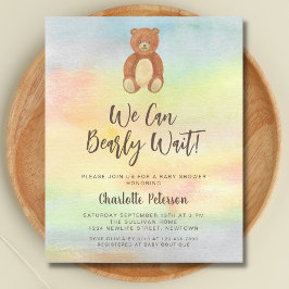 Niedliche Bear Baby Dusche Einladung
