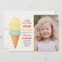 Niedliche bearbeitbare Eiscreme-Party Einladung
