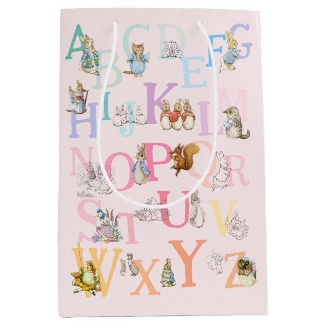 Niedliche Beatrix Potter Alphabet Mittlere Geschenktüte (Vorderseite)
