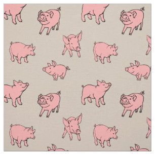 Niedliche, bedruckte Stoffe Rosa und Tan
