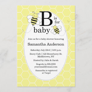 Niedliche Bee Baby Duwer Invitation - Gender Neutr Einladung