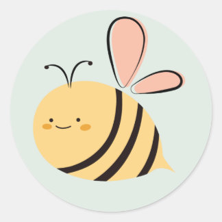 Niedliche Bee Girl Babydusche Gender Reveal Runder Aufkleber