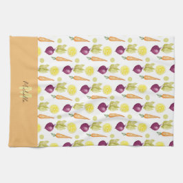 Niedliche Beets Lemon and Carroons Wasserfarbmuste Geschirrtuch