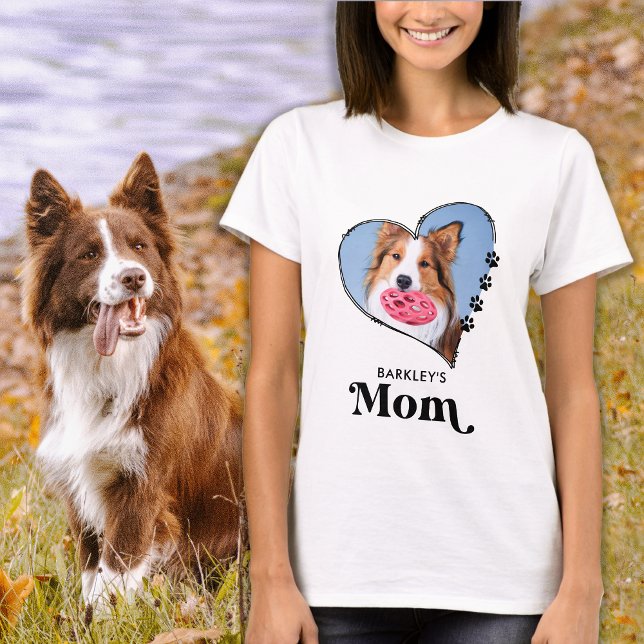 Niedliche Begleiter Mama Custom Foto Herz Paw Prin T-Shirt (Von Creator hochgeladen)