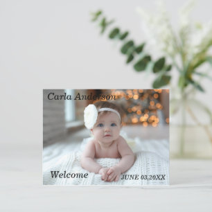 Niedliche Begrüßung Neuer Baby Foto Ankündigung
