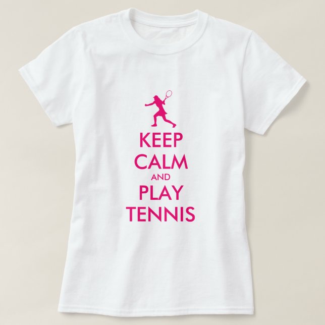 Niedliche behalten Ruhe und Tennisspielen im Shirt (Design vorne)