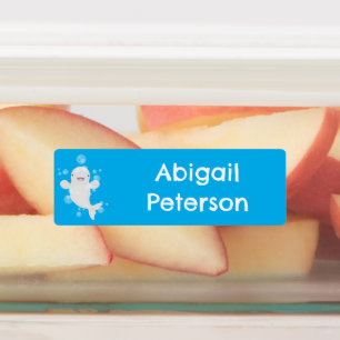 Niedliche Beluga Wal Blasen Cartoon personalisiert Etiketten