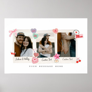 Niedliche benutzerdefinierte Fotos und Textübergab Poster