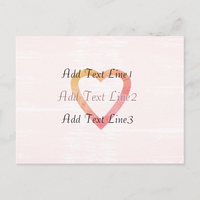 Niedliche, benutzerdefinierte rosa Herzkarte Postkarte (Vorderseite)