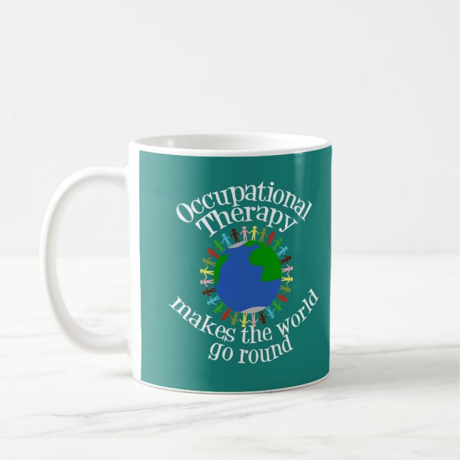Niedliche Berufstherapie-Zitat in Aquamarin Tasse (Links)