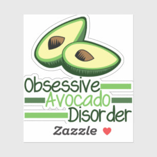 Niedliche besessene Avocado-Störung Aufkleber
