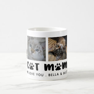 Niedliche BEST CAT-MAMA JE Paw Print Foto Collage Kaffeetasse