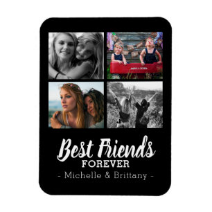Niedliche Best Friends Forever Foto Collage Kühlsc Magnet