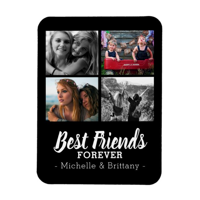 Niedliche Best Friends Forever Foto Collage Kühlsc Magnet (Vertikal)