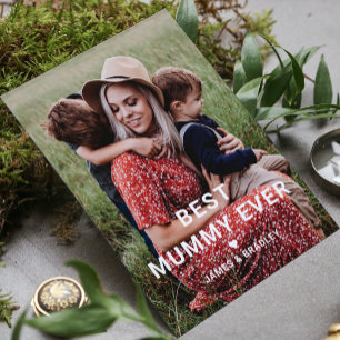 Niedliche BEST MUMMY JE Foto der Mutter Feiertagskarte