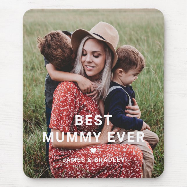 Niedliche BEST MUMMY JE Foto der Mutter Mousepad (Vorne)