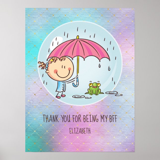 Niedliche BESTE FREUNDIN Besties Kawaii Geschenke  Poster (Vorne)