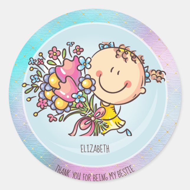 Niedliche BESTE FREUNDIN Besties Kawaii Geschenke  Runder Aufkleber (Vorderseite)