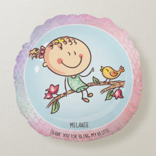 Niedliche BESTE FREUNDIN Besties Kawaii Geschenke Rundes Kissen