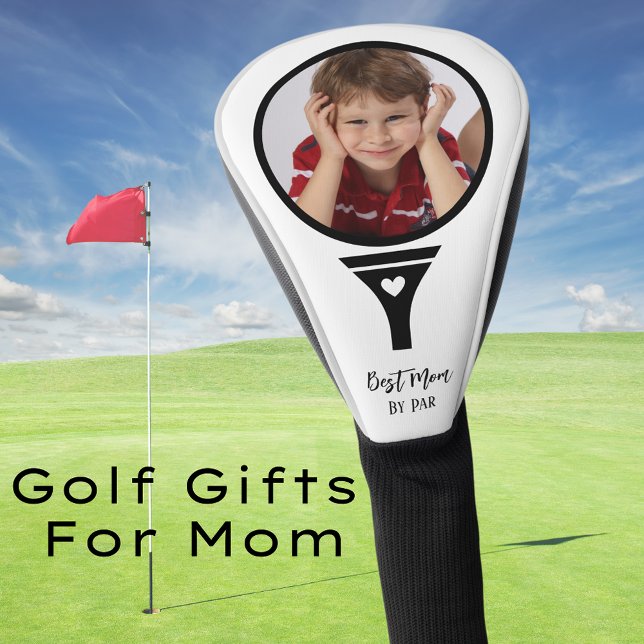 Niedliche beste Mama Par Black und White Golf Headcover (Cute Best Mom By Par Black and White Golf Head Cover
)