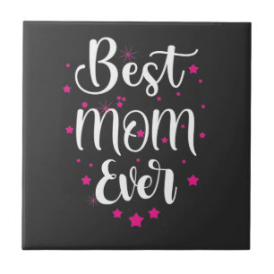 Niedliche beste Mama Text und kleine Sterne Fliese