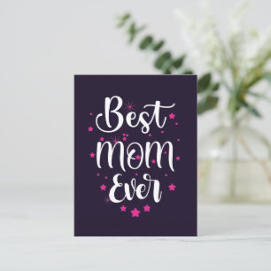 Niedliche beste Mama Text und kleine Sterne Postkarte