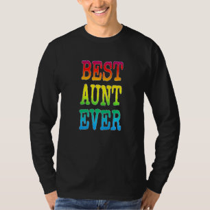 Niedliche Beste Tante je Rainbow Color Tante Schwe T-Shirt
