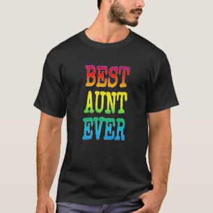 Niedliche Beste Tante je Rainbow Color Tante Schwe T-Shirt