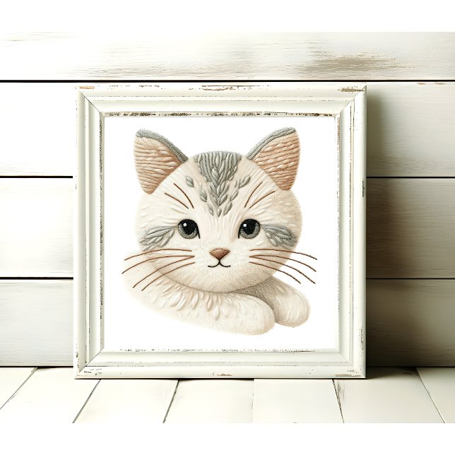 Niedliche bestickte Kitty Wall Kunst für Katzen Poster (Von Creator hochgeladen)